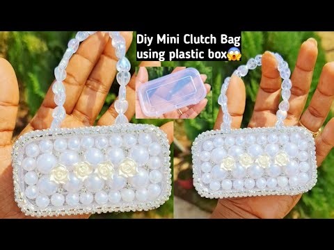 Diy Mini Clutch Bag Using plastic Box 😱 (Handmade clutch Bag) #bag #clutch