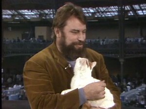 #OnThisDay 1981: Brian Blessed shared his feelings on felines with Lesley Judd at the 85th Cat Club Championship Show. #Blessed | BBC Archive