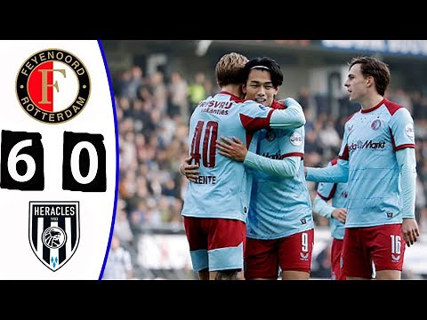 Ayase Ueda scores 3 goals! Feyenoord 6 0 Heracles! All goal highlights! October 20, 2025