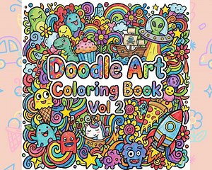 Doodle Art Coloring Pages Vol 2 | Fun Illustrations for Adults and Kids (printable Digital Download) - Etsy