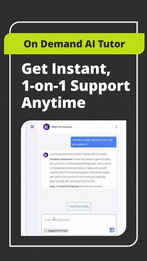 Never get stuck again. Our AI Tutor instantly explains GMAT™ concepts in ways you’ll understand—and remember on exam day. | Manhattan Prep