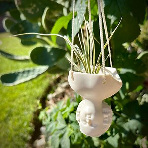 Vintage Ceramic Tiny Doll Head Macrame Hanging Planter - Etsy