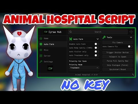 [🧪BEST] Animal Hospital Script - NO KEY | Infinite Sanity, Auto Farm Everything, Auto Visitors Only!