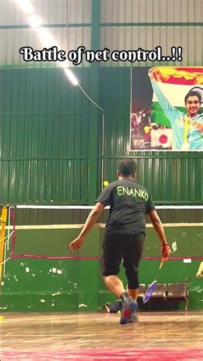 Battle of net control.. #badminton #shortsviral #trendingshorts #trickshots #deception #netshot