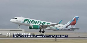 Frontier Airlines leaving Colorado Springs Airport
