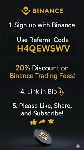 Save 20% Trading Fees Instantly! Binance Code H4QEWSWV 🚀 #trading #crypto #viralshorts Referral link