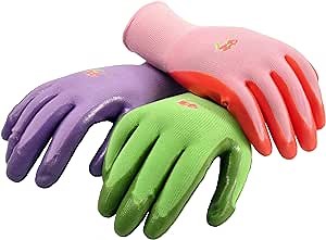 6 Pairs Women Gardening Gloves with Micro-Foam Coating - Garden Gloves Texture Grip - Working Gloves For Weeding, Digging, Raking and Pruning, Large, Assorted color