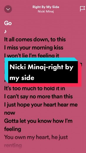 right by my side - nicki Minaj #rightbymysidenickiminaj #spotifylyrics #rightbymysidechallenge #rightbymysidelyrics #rightbymyside