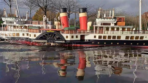 PS Waverley, 1/48th scale..... Josh's beautiful ship visiting today...... | Dundee Model Boat Club