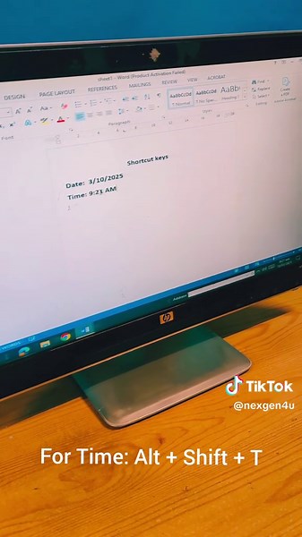Shortcut Key to Insert Date and Time in Microsoft Office #MicrosoftOffice #ShortcutKeys #DateAndTimeShortcut #WordTips #ExcelTips #ProductivityHacks #OfficeShortcuts #MicrosoftWord #microsoftexcel