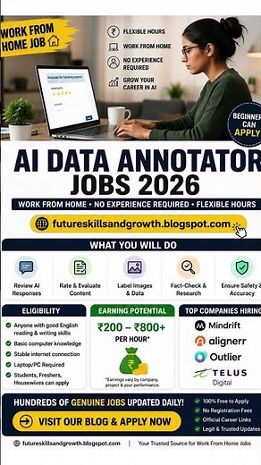 AI Data Annotator Jobs 2026 | Work From Home, No Experience? Salary, Skills & Official Apply Guide