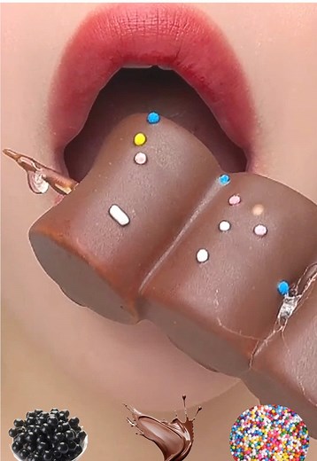 ASMR Bubble Tea & Marshmallow Emoji Mukbang