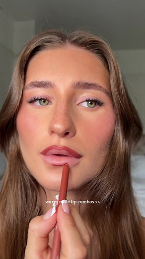 Warm Nude Lip Combos Featuring Fenty Beauty Satin Panty Lip Liner & Glow Gloss Bomb Stix