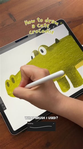 Soulny on Instagram: "Easy way to draw a cute whimsical crocodile 😍 try it! Brush Pack: Storybook Procreate Brush Set (link in bio) #soulny #soulnyart #procreatetutorial #drawingtutorial #oneminuteart #cuteillustration #digitalarttutorial #procreateart #howtodraw"