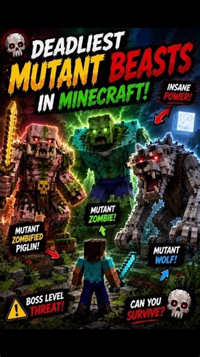 🔥 Minecraft's Deadliest Mutant Beasts! 🐺💀 #shorts