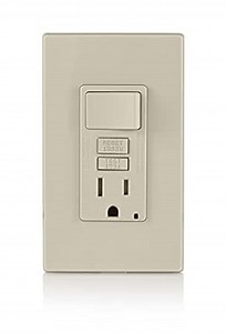 Amazon.com: Leviton GFCI Combination Outlet with Switch, 15 Amp, Self Test, Tamper-Resistant with LED Indicator Light, Saves Space, GFSW1-T, Light Almond : Everything Else