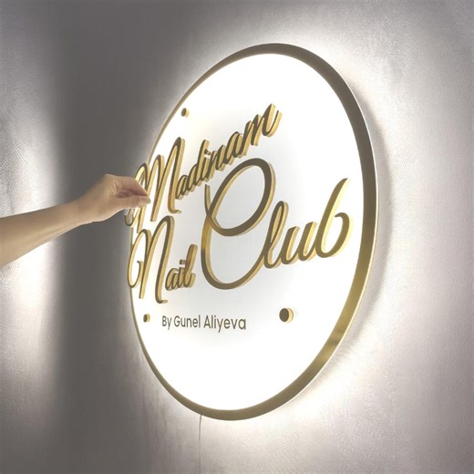 Backlit Signs, Custom Acrylic Logo, Salon Business Sign, Light up Sign, LED Neon Sign, Illuminated Sign, Personalized Sign, Acrylic Plaque - Etsy