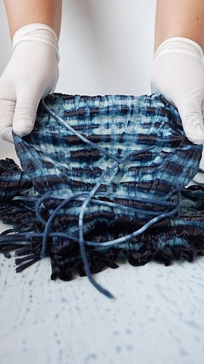 Slowstitch Studio on Instagram: "Process of our indigo dyed Waterfall silk scarf."