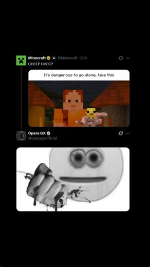 Take the baby chicken on Minecraft, he so cute but also he so smol #meme #gaming #minecraft