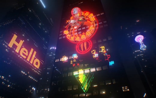 Bigfilms 赛博朋克和未来世界数码城科幻特效非凡世界视频特效叠加 + WAV音效 CYBERCITY Pack