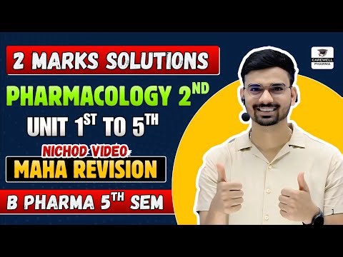 2 Marks Solutions | Pharmacology 5th semester | Pharmacology 2 Nichod Video | Carewell Pharma