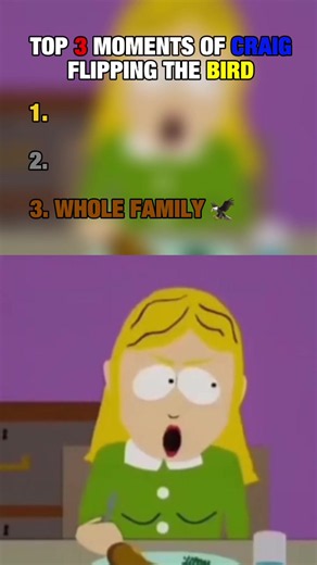 Top 3 best Craig flipping off moments 🤣 (last one is the funniest) #creatorsearchinsights #ericcartmansouthpark #funny #fyp #goviral
