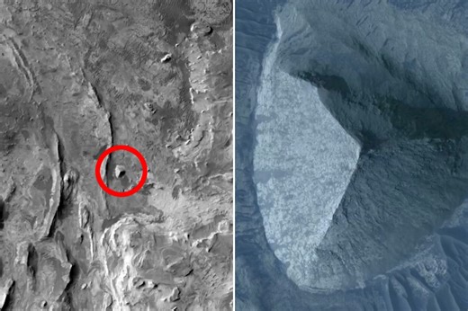 Mysterious 'three-sided' pyramid on Mars fuels speculation about advanced alien civilizations