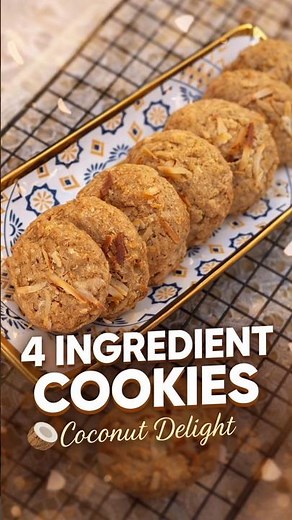 Coconut Cookies #chewycookies #chewycoconutcookies #4ingredientsrecipe