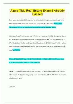 Azure Tide Real Estate Exam 2 Already Passed728