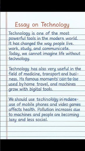 💻 Long Essay on Technology | Easy English Essay | Notebook Style