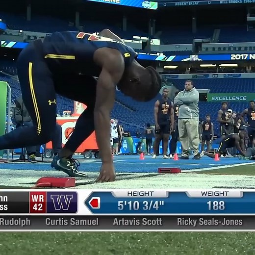 Will anyone beat John Ross’ Combine record 4.22 40-yard dash set in 2017? 📺: 2024 #NFLCombine begins Thursday on NFL Network 📱: Stream on #NFLPlus | NFL