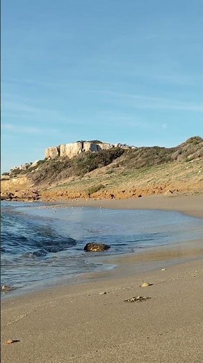 Peaceful waves on a sandy shore