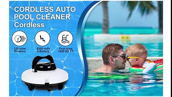 SUPERFASTRACING Cordless Robotic Pool Cleaner for Under Ground/Above Ground Pool with 5200mAh Large-Capacity Battery Up to 120Mins Runtime
