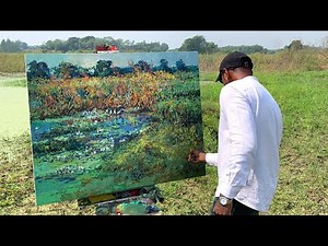 Plein air painting techniques for acrylic on canvas | Landscape painter Shahanoor Mamun