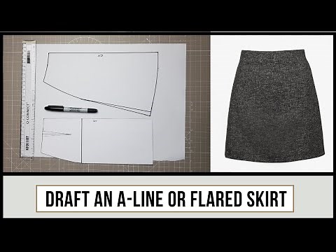 A Simple Way To Draft An A-Line Or Flared Skirt For Beginners | Pattern Drafting | Bhooki