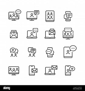 Communication icons. Messenger, chat, video call Stock Vector Image & Art - Alamy