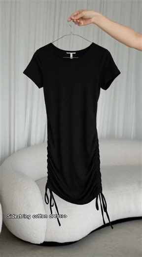 Stylish Sidestring Cotton Minidress for Summer