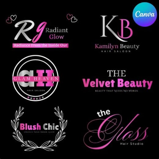 Hair Logo Designs, Beauty Hair Salon Logo, Hairstylist Designer Logo, Nail Tech Logo, Editable Salon Logo, DIY Text, Instant Download - Etsy