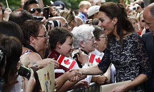 Kate-mania! Thousands of cheering Canadians greet the smiling Duchess as Royal newlyweds begin their tour of North America