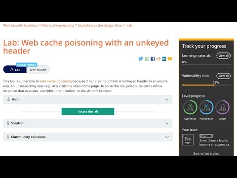 Web Security Academy | Web Cache Poisoning | 1 - Web Cache Poisoning With An Unkeyed Header