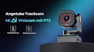 Angetube 4K Webcam mit Gestensteuerung, AI-Tracking,USB 3.0 PTZ Streaming PC Kamera mit Dual NR-Mikrofonen, TOF Autofokus, 1080P 60FPS, HDR, für PC/Mac/Laptop, Meetings/Streaming/Videoanrufe