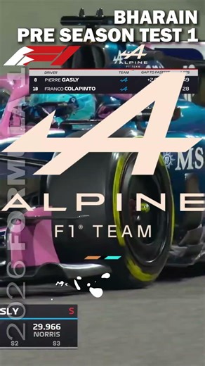 🔷 Alpine – Bahrain | Test 1 – Day 1 #alpinef1 #bahrainf1 #f1 #f12026 #pierregasly #francocolapinto
