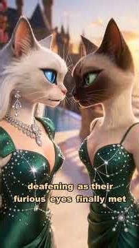 Funny cat drama Persian vs Siamese in identical dresses #funnycats #catdrama #persiancat