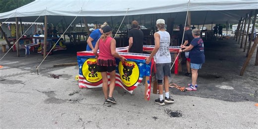 Fireworks tent in Riverside lights back up after damage from storms