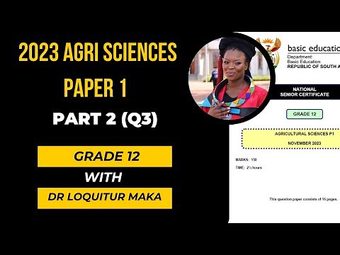Agricultural Sciences Paper 1 Nov 2023 | Part 2 Question 3