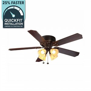 Reviews for Hampton Bay Carriage House 52 in. Indoor LED Iron Ceiling Fan with Light Kit, Reversible Motor and Reversible Blades | Pg 1 - The Home Depot