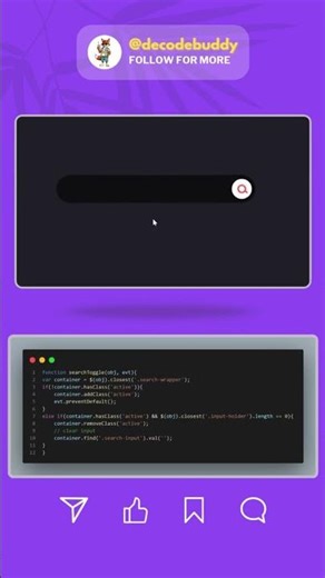Animated search bar #webdevelopment #coding #website