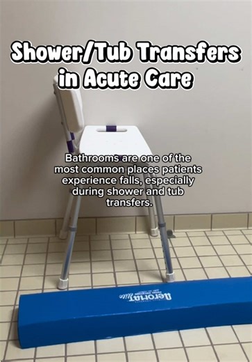 The bathroom is where discharge plans get tested. Simulating shower and tub transfers in the hospital helps: 🔹Catch safety issues early 🔹Fine-tune DME recommendations 🔹Teach caregivers how to assist 🔹Reduce fall risk after discharge Don’t have a shower or tub to practice? — just takes some clinical creativity. What setups have worked well for you? #acutecareot #acutecareota #acutecarept #acutecarepta