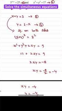 Solve the simultaneous equations