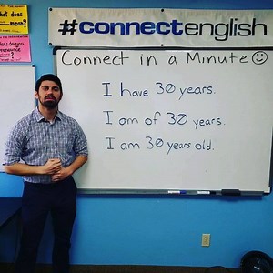 Got a minute to learn? Here's another free #ConnectInAMinute lesson from super teacher Charles. He has heard a lot of students make a lot of mistakes expressing age in English, so naturally he wants to help everyone get it right. Enjoy the free mini-class from #ConnectEnglish! www.ConnectEnglish.edu #Intercambio #留学 #語学留学 | Connect English, Pacific Beach